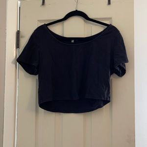Plain short sleeve crop top